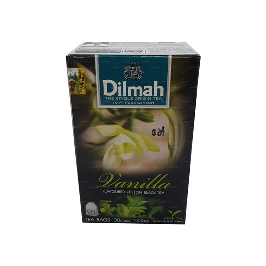 Thé aromatisé à la vanille Dilmah (40g) 20 sachets de thé