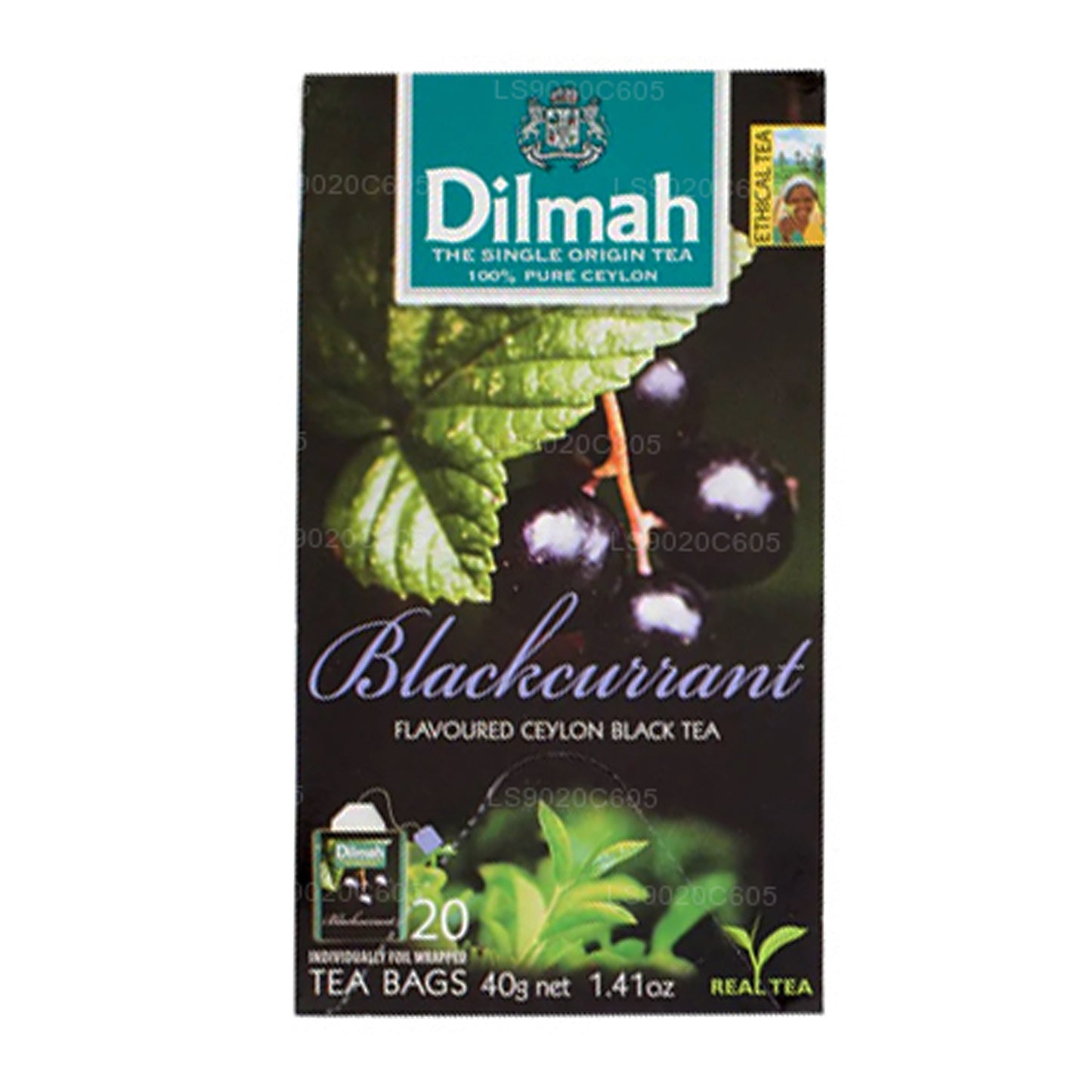 Thé aromatisé au cassis Dilmah (40g) 20 sachets de thé
