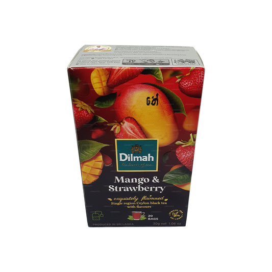 Thé aromatisé à la mangue et à la fraise Dilmah (30g) 20 sachets