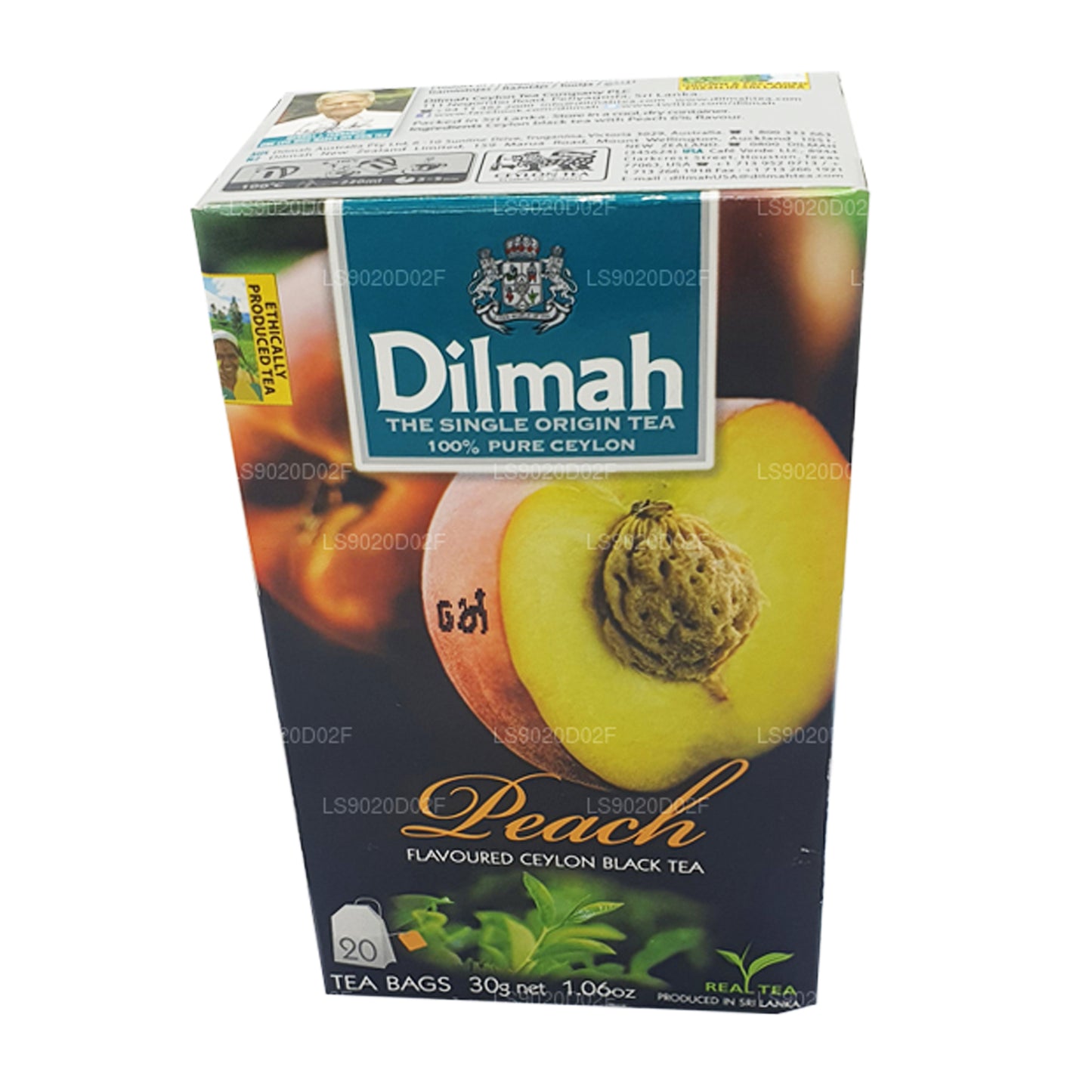 Thé noir de Ceylan aromatisé à la pêche Dilmah (30g) 20 sachets