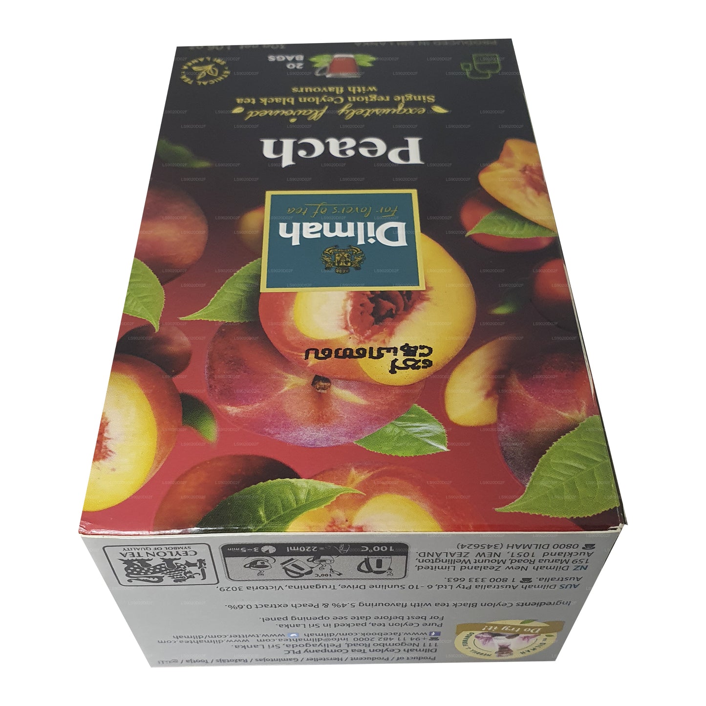 Thé noir de Ceylan aromatisé à la pêche Dilmah (30g) 20 sachets