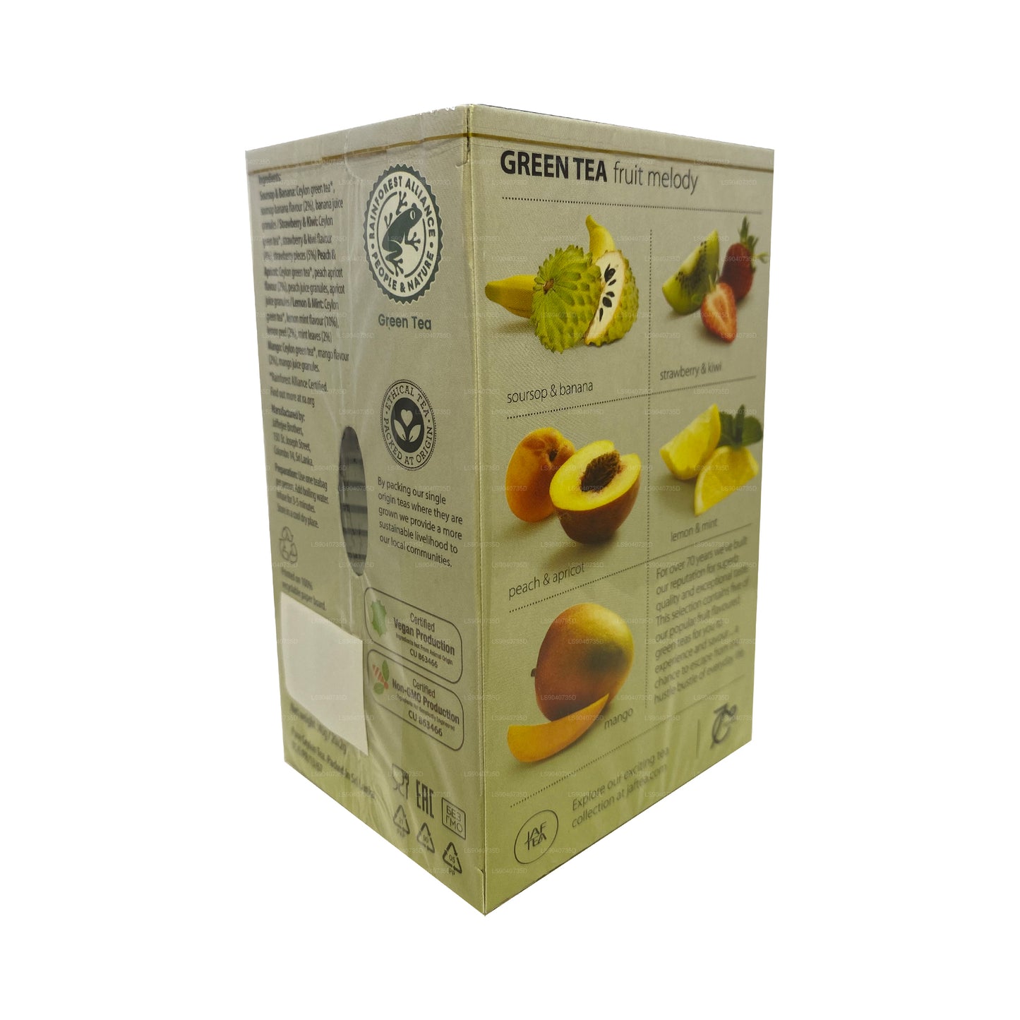 Jaf Tea Pure Green Collection Thé vert Fruit Melody (40g) 20 sachets de thé