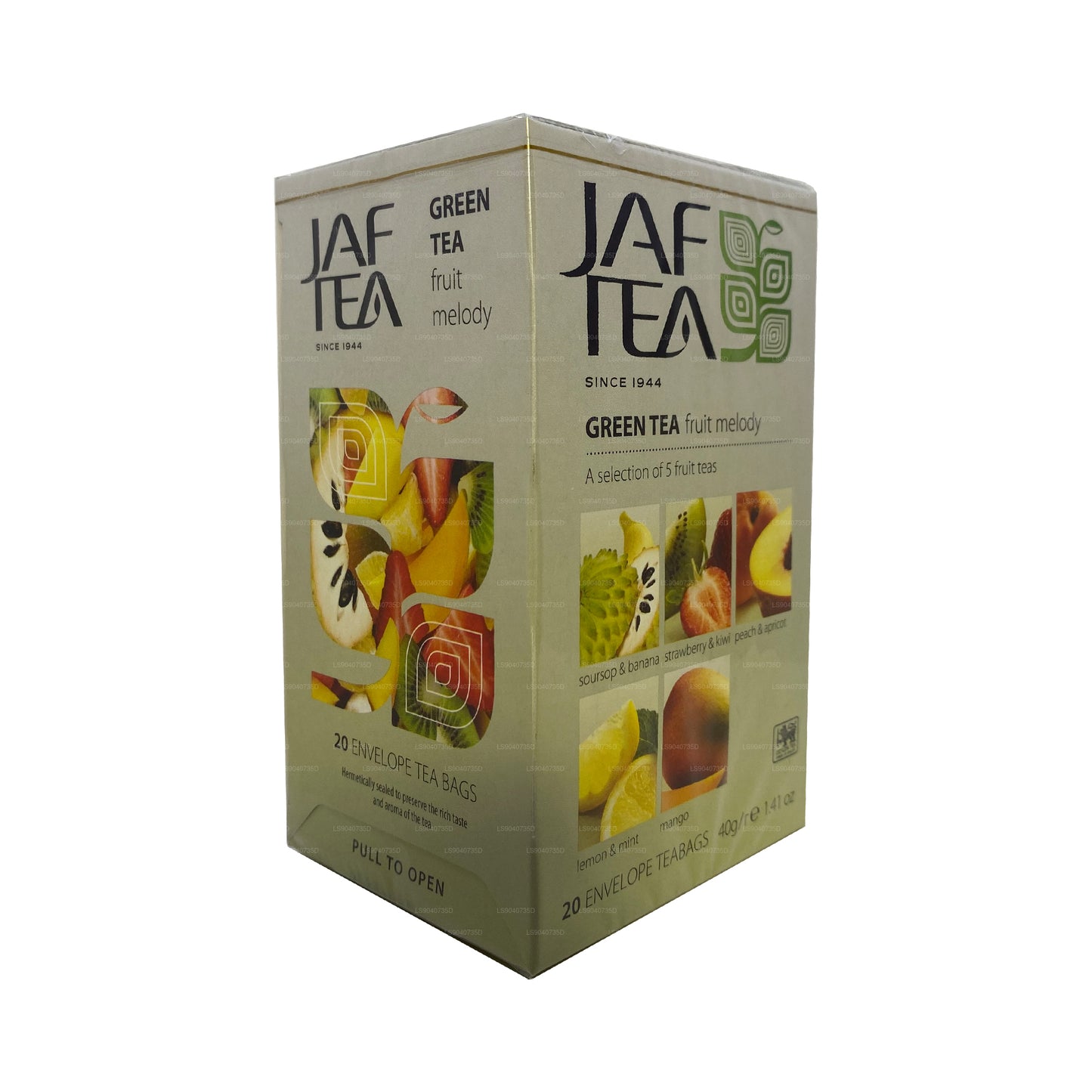 Jaf Tea Pure Green Collection Thé vert Fruit Melody (40g) 20 sachets de thé