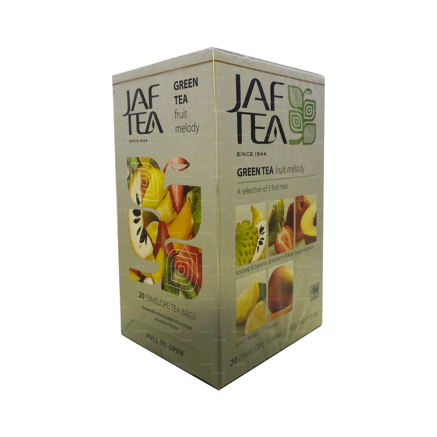 Jaf Tea Pure Green Collection Thé vert Fruit Melody (40g) 20 sachets de thé