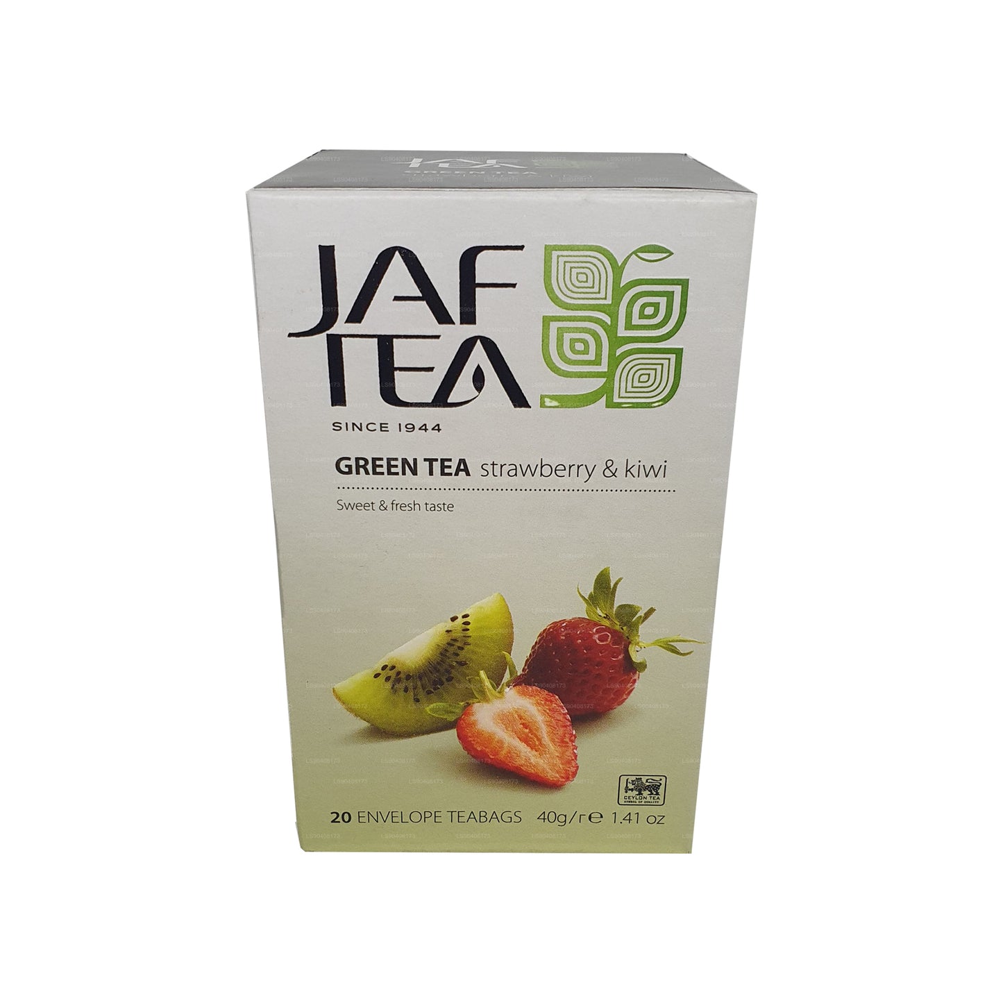 Jaf Tea Pure Green Collection Thé vert à la fraise et au kiwi (40g) 20 sachets de thé