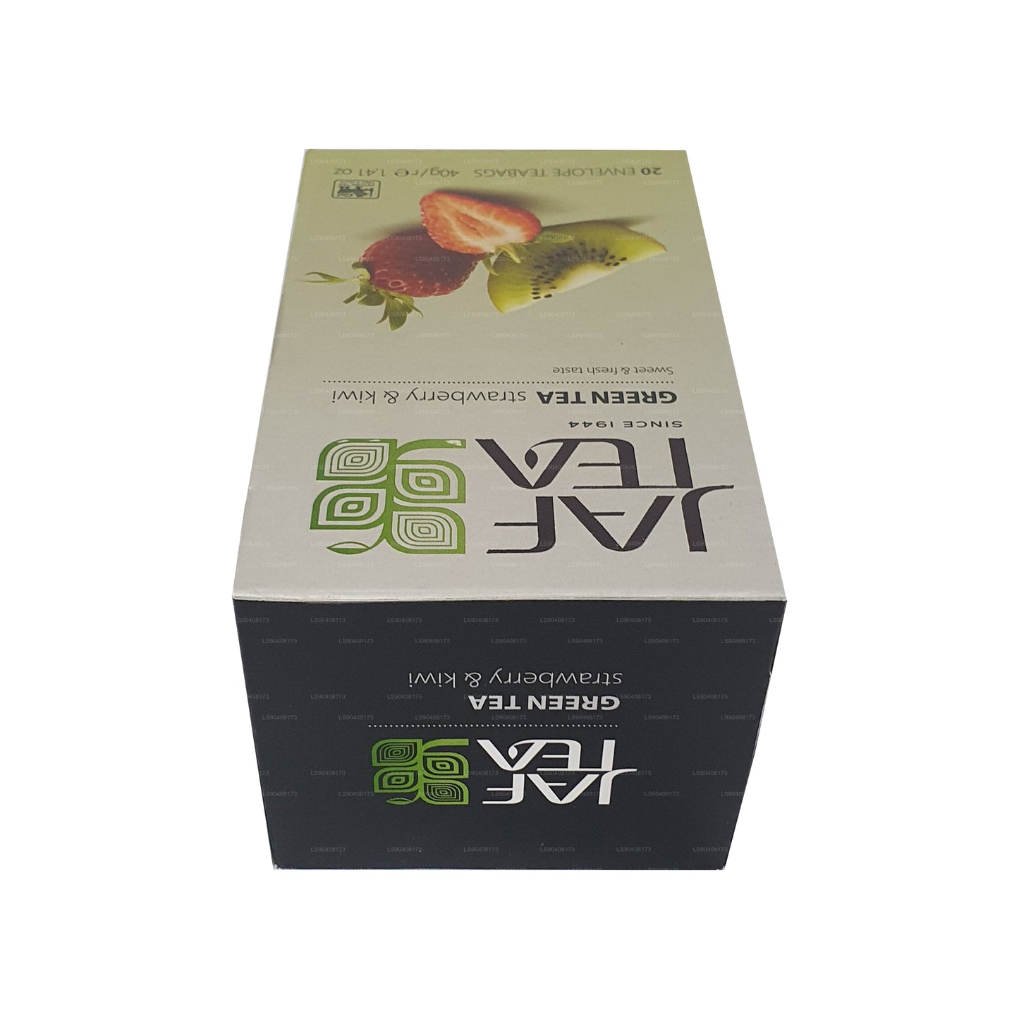 Jaf Tea Pure Green Collection Thé vert à la fraise et au kiwi (40g) 20 sachets de thé