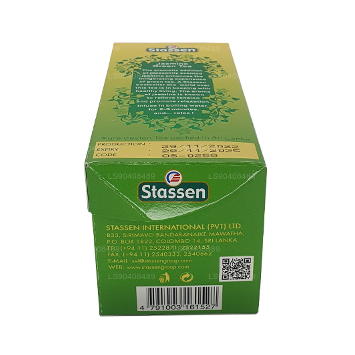 Thé vert au jasmin Stassen (37,5 g) 25 sachets de thé