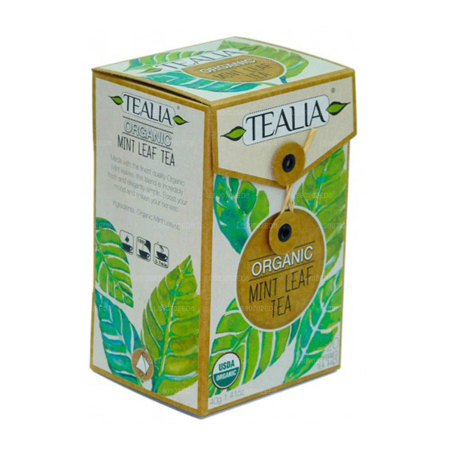 Feuille de menthe poivrée biologique Tealia (40 g) 20 sachets de thé pyramidaux