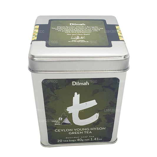 Thé vert Dilmah Ceylan Young Hyson de la série T (40 g) 20 sachets de thé