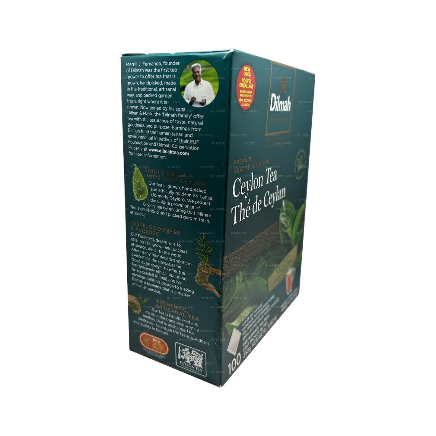 Thé de Ceylan Dilmah Premium (250 g) 100 sachets de thé sans étiquette