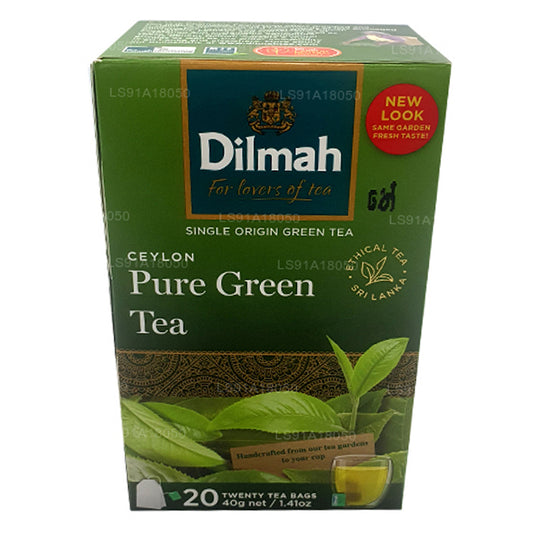 Thé vert Dilmah Pure Ceylan (40 g) 20 sachets de thé