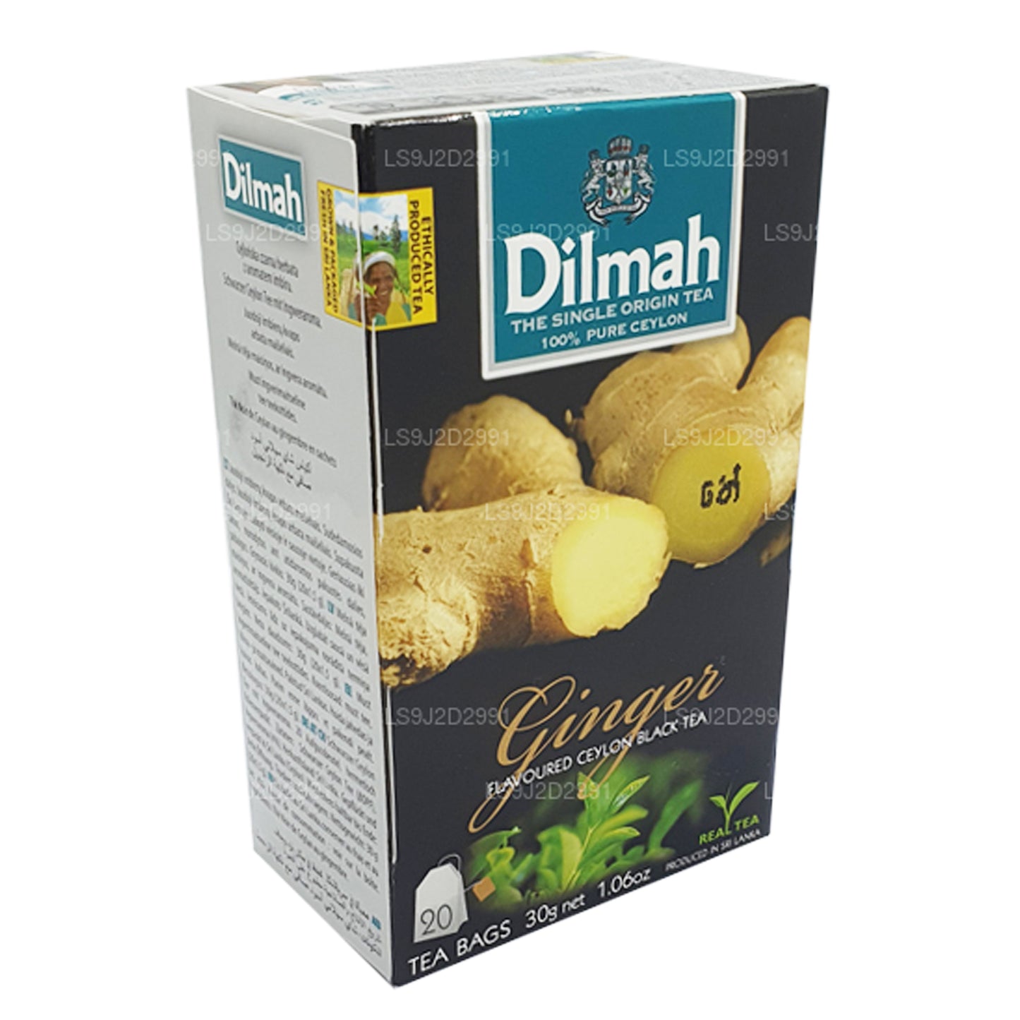 Thé noir aromatisé au gingembre Dilmah (30g) 20 sachets de thé