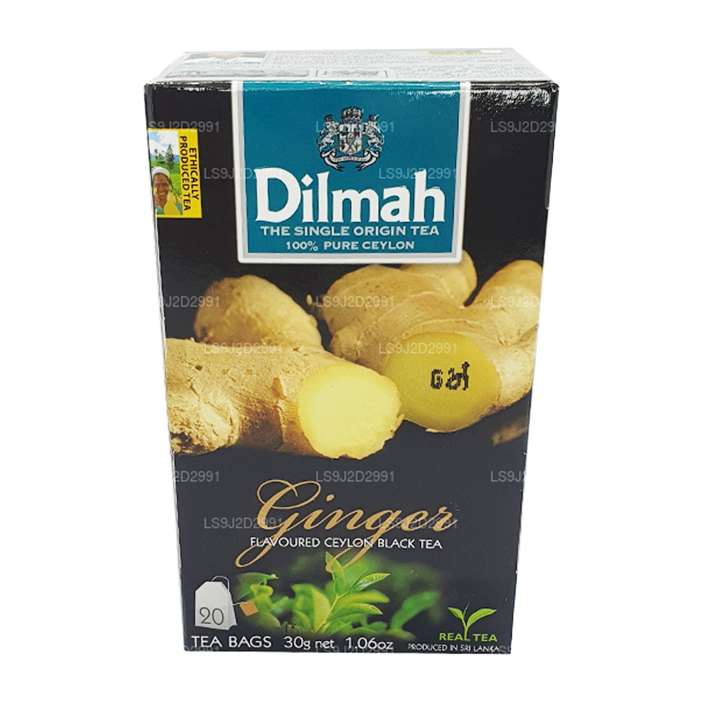 Thé noir aromatisé au gingembre Dilmah (30g) 20 sachets de thé