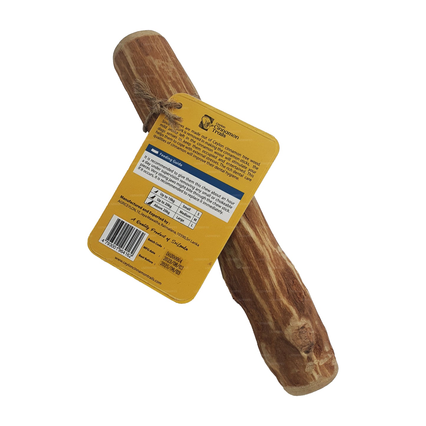 Petit produit à mâcher en bois de cannelle Ceylon Cinnamon Trails pour chiens