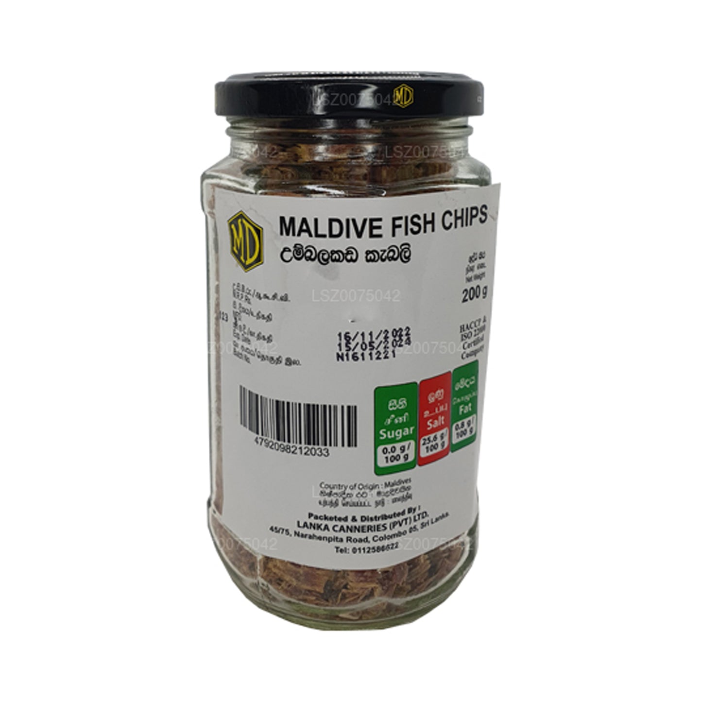 Bouteille de chips de poisson MD Maldive (200 g)