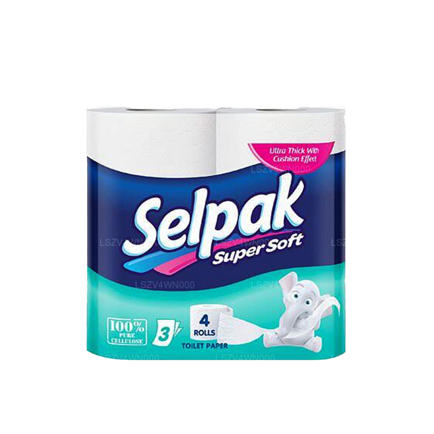Rouleau de papier toilette super doux Selpak (paquet de 4)