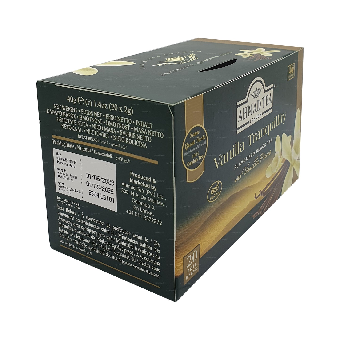 Ahmad tea Vanilla Tranquility 20 sachets de thé en aluminium (40 g)