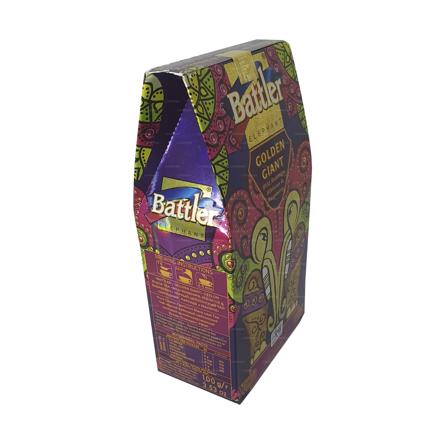 Boîte en carton Battler Wild Rosehip Hibiscus Framboise en vrac (100g)