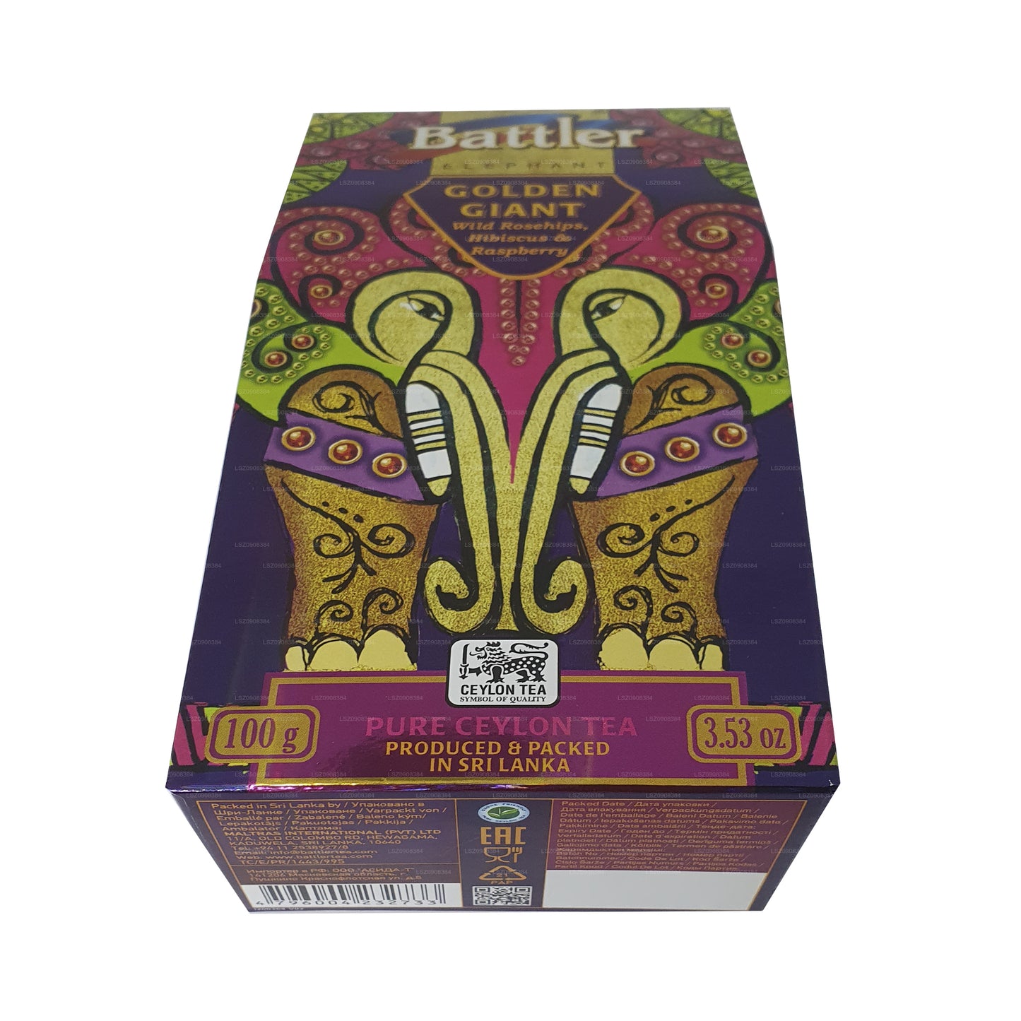 Boîte en carton Battler Wild Rosehip Hibiscus Framboise en vrac (100g)