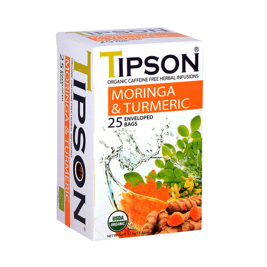 Tipson Tea Moringa et curcuma biologiques (37,5 g)