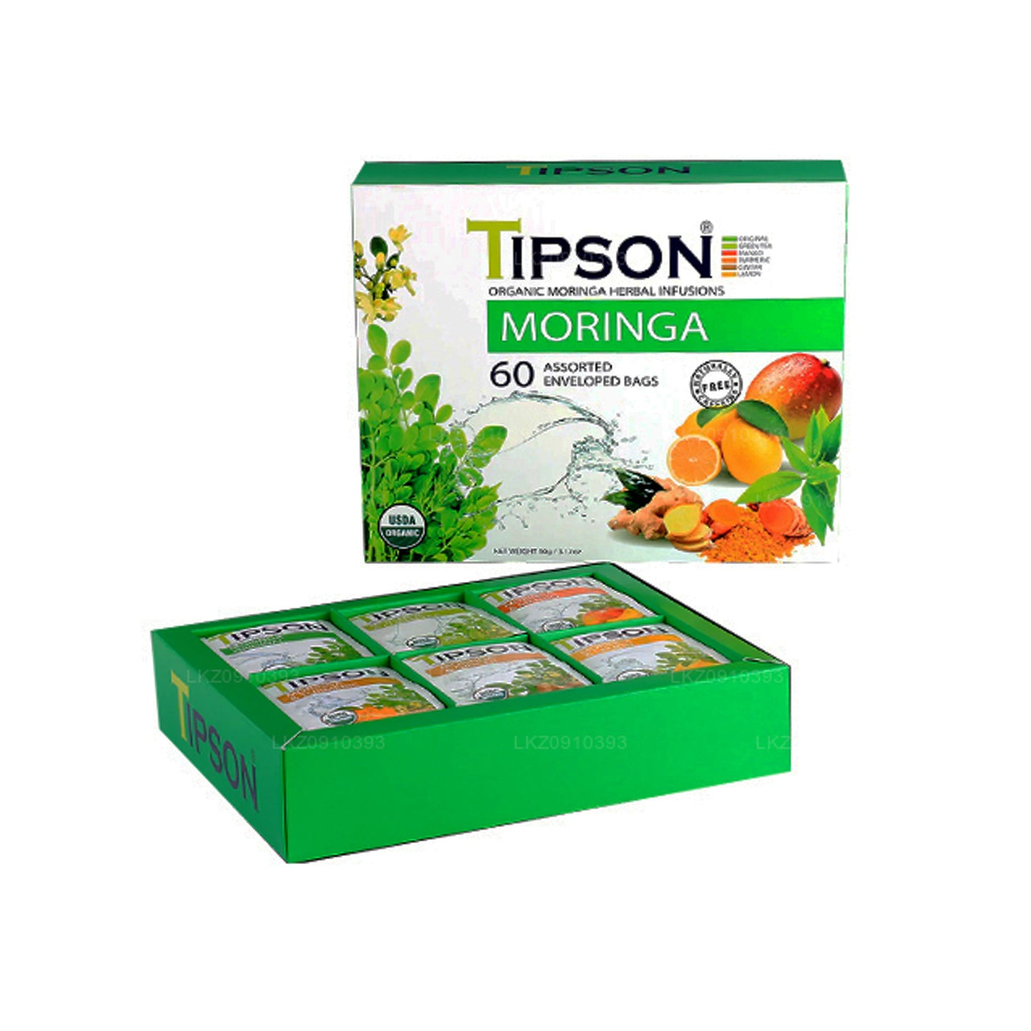 Assortiment de moringa biologique Tipson Tea (90g)