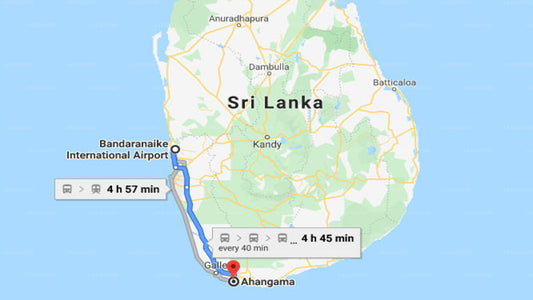 Transfer between Colombo Airport (CMB) and Hotel Ahangama Easy Beach, Ahangama