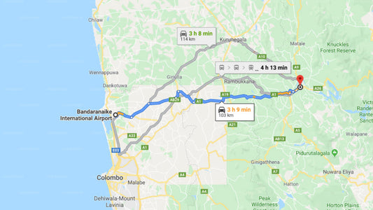 Transfer between Colombo Airport (CMB) and Nature Walk Resort, Kandy