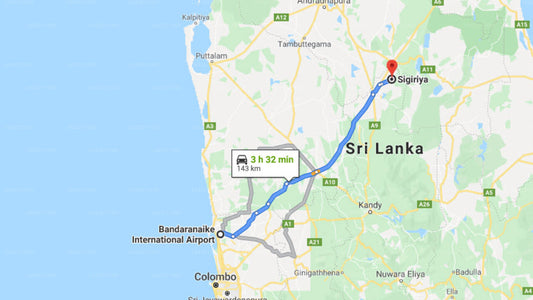 Transfer between Colombo Airport (CMB) and Wewa Addara Hotel, Sigiriya