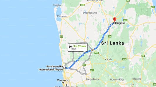 Transfer between Colombo Airport (CMB) and Amuna Ayurveda Retreat , Sigiriya