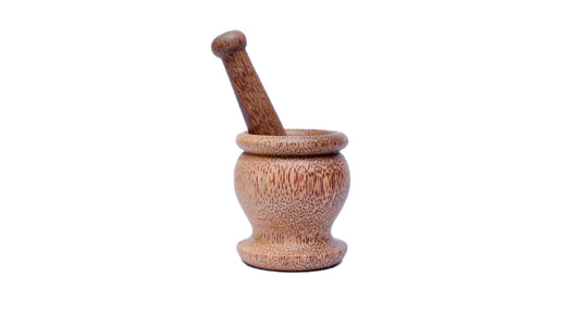 Motar et pilon en bois Lakpura (Wangediya) Hauteur (8 cm)