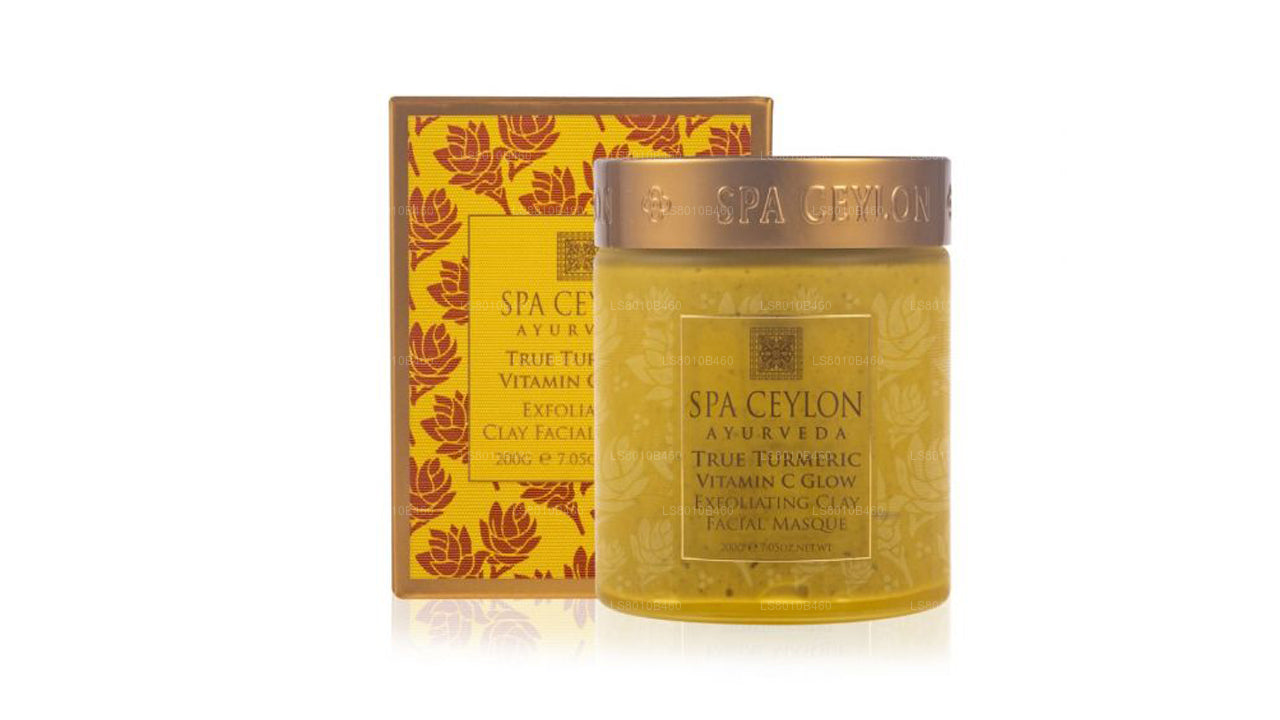 Spa Ceylon True Curcuma - Vitamin C Glow - Masque facial exfoliant à l'argile (200 g)