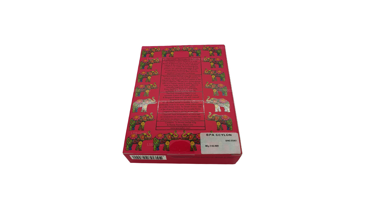 Spa Ceylon Ceylon Ceylon, pamplemousse rose, éléphant, sachet d'aromaveda