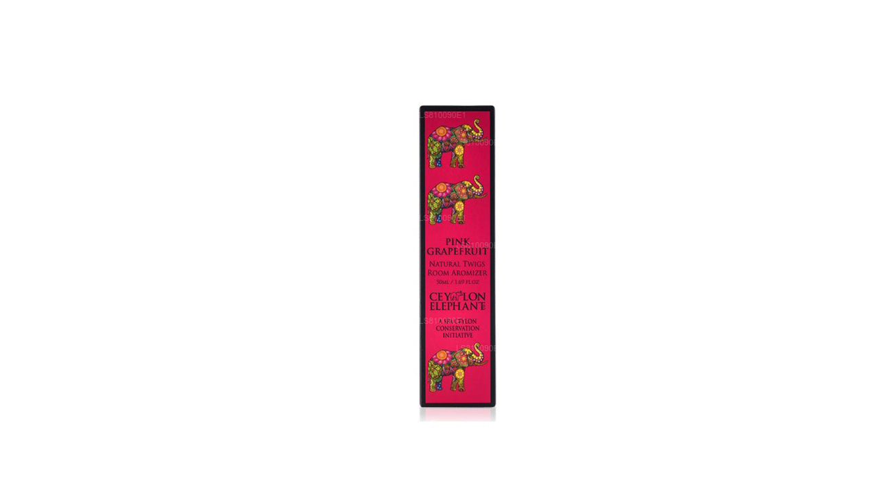 Aromatiseur naturel pour chambre de brindilles, éléphant de Ceylan, pamplemousse rose, spa Ceylan (50 ml)