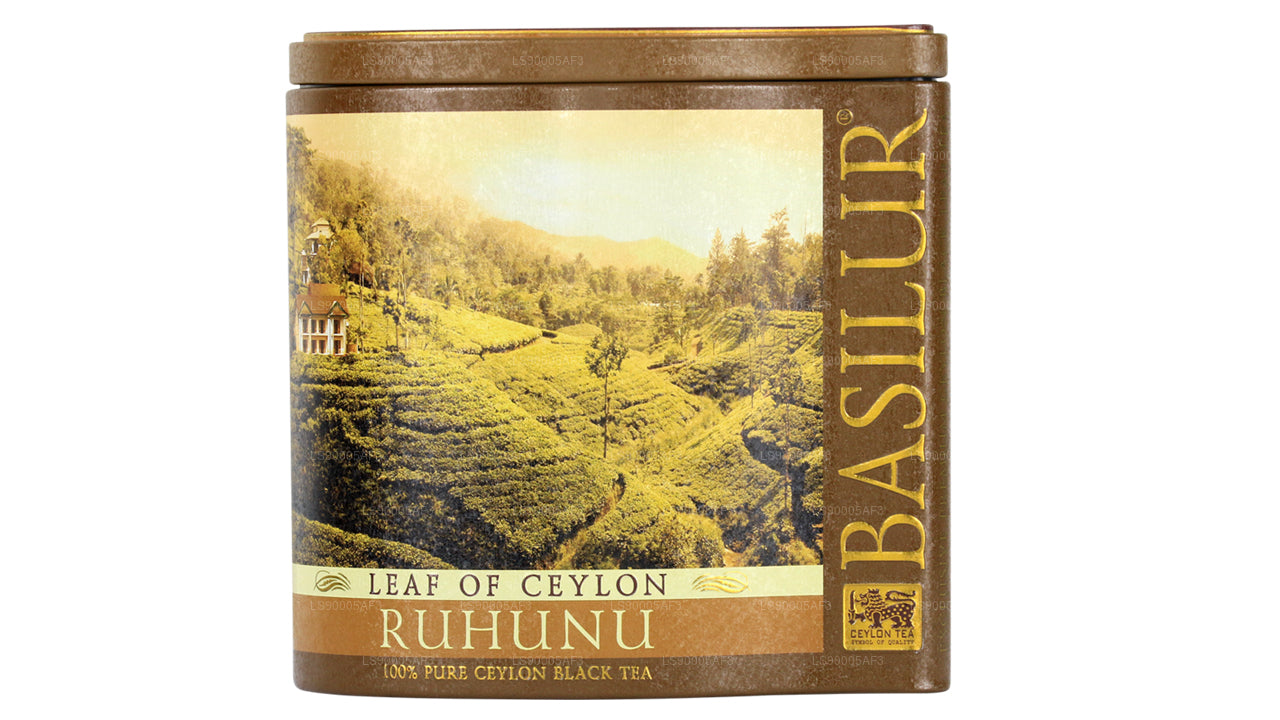 Boîte « Ruhunu » en forme de feuille de basilic de Ceylan (100 g)