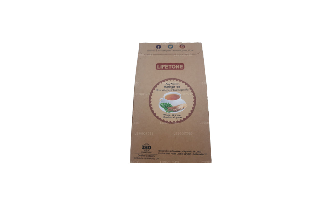 Lifetone Moringa Ashwagandha Ginger Tea  (40g)