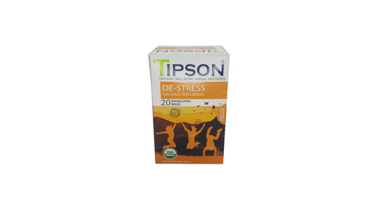 Tipson Tea Organic De-Stress Natural Wellbeing 20 enveloped tea bags (30g)