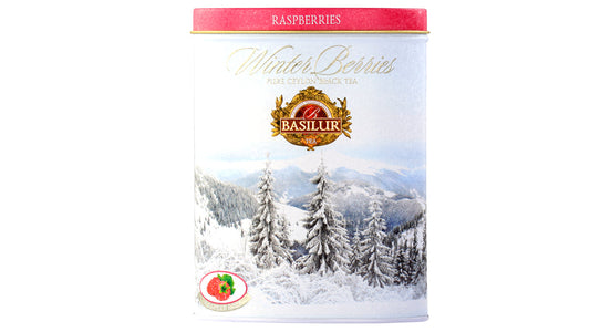 Boîte de 100 g aux baies d'hiver au basilic et aux framboises