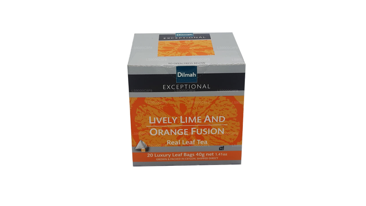 Dilmah Exceptional Lively Lime and Orange Real Leaf Tea Fusion (40 g) 20 sachets de thé