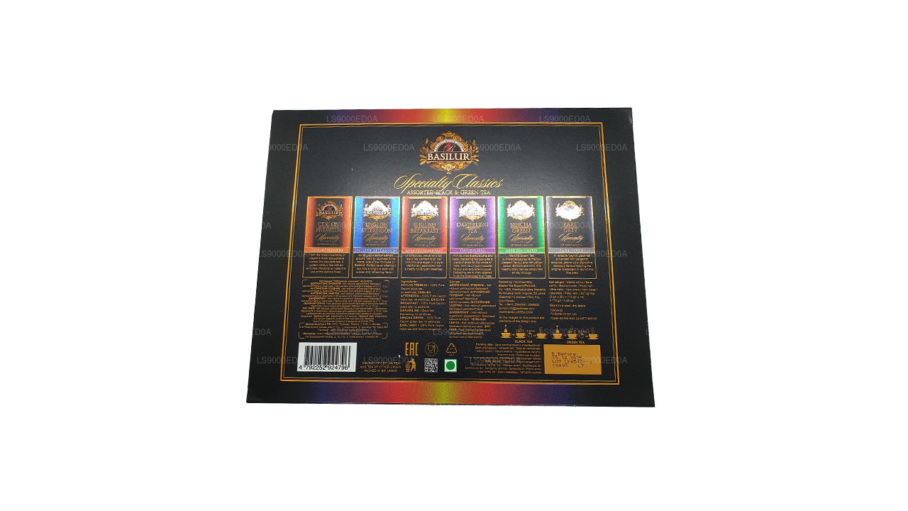 Coffret cadeau Basilur Assorted Specialty Classics (115 g) 60 sachets de thé enveloppés