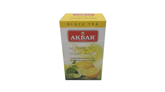 Thé torsadé au citron et au citron vert Akbar (40g) 20 sachets de thé