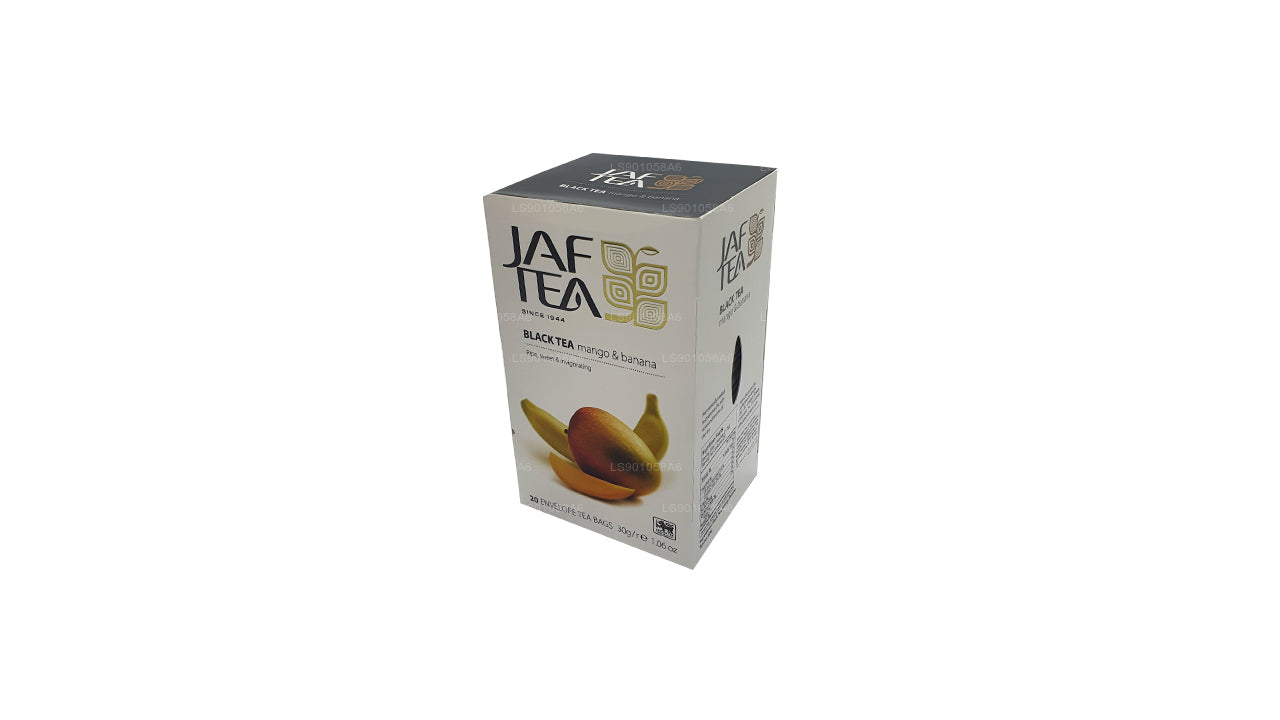 Jaf Tea Pure Fruits Collection Thé noir mangue banane (30 g) 20 sachets de thé