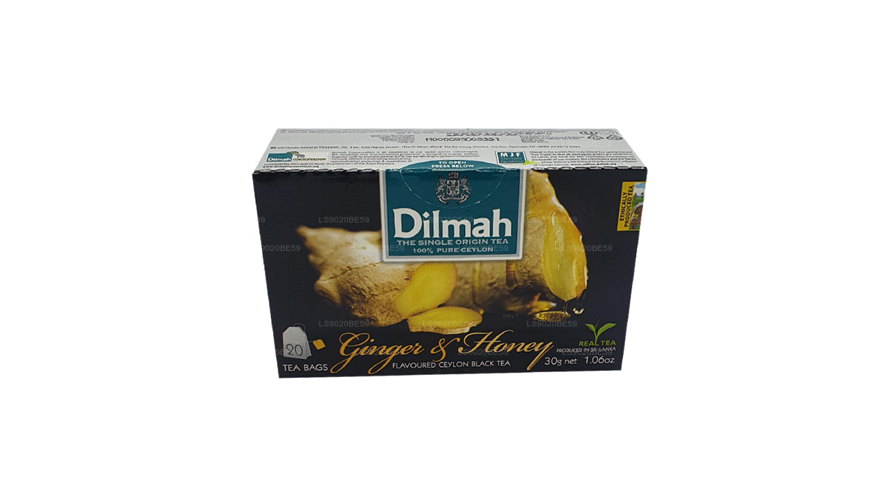 Thé aromatisé au gingembre et au miel Dilmah (30g) 20 sachets