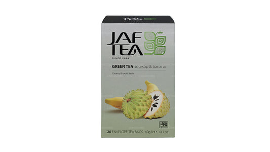 Jaf Tea Pure Green Collection Thé vert Corossol et banane (40 g) 20 sachets de thé