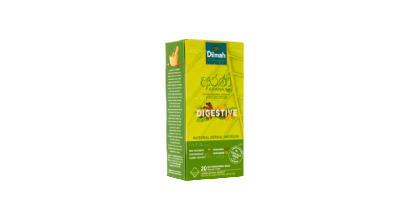 Infusion naturelle à base de rooibos rouge Dilmah Arana Digestive (20 sachets de thé sans étiquette)