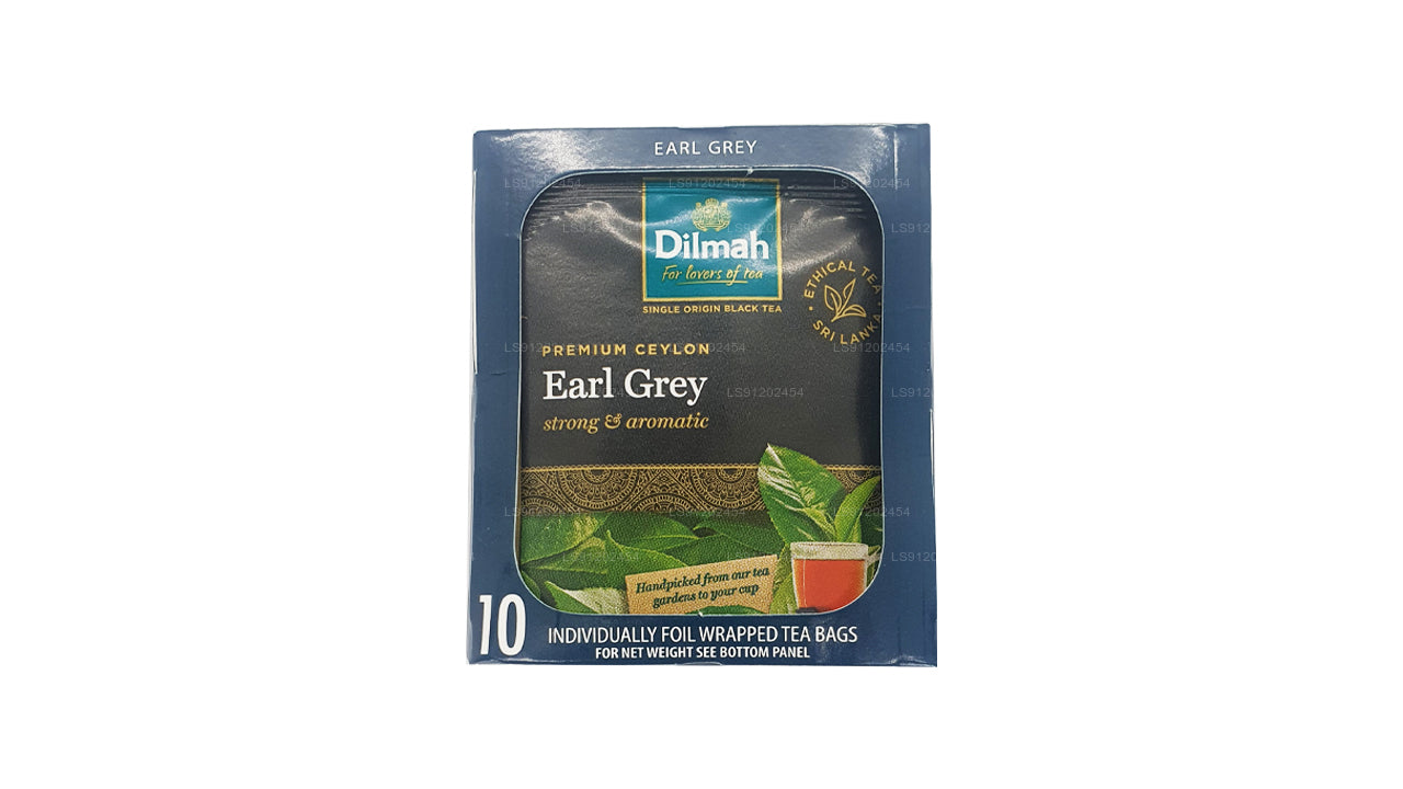 Thé Dilmah Earl Grey (20 g) 10 sachets de thé emballés individuellement