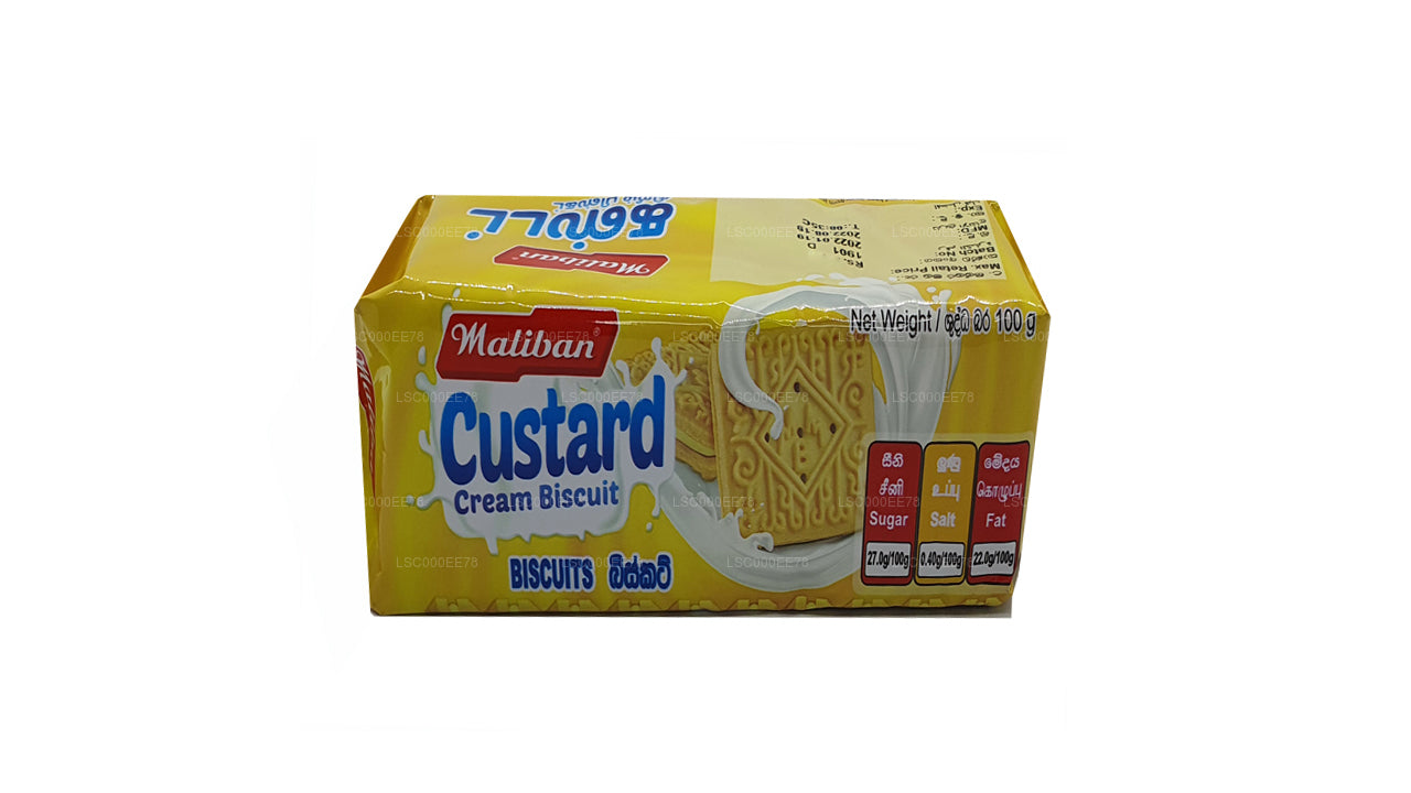 Biscuit sandwich à la crème anglaise Maliban (100g)