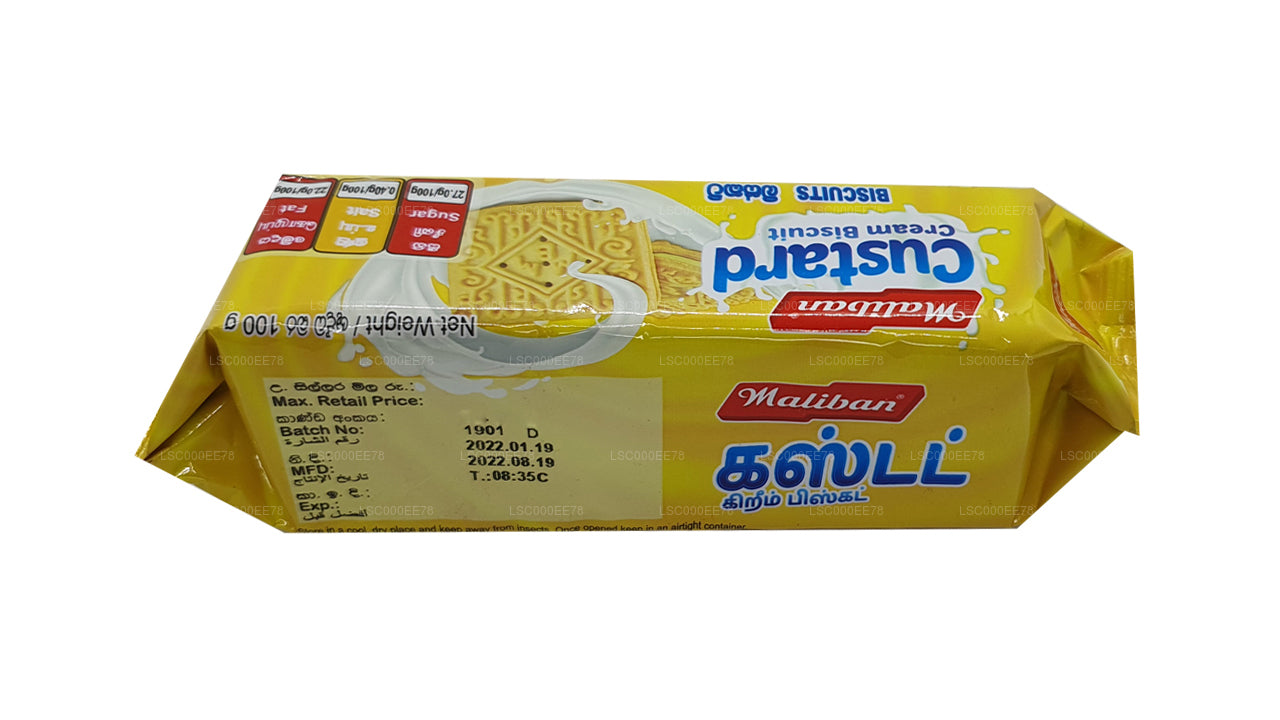 Biscuit sandwich à la crème anglaise Maliban (100g)