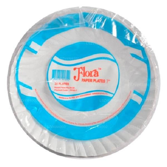 Flora White Paper Plates